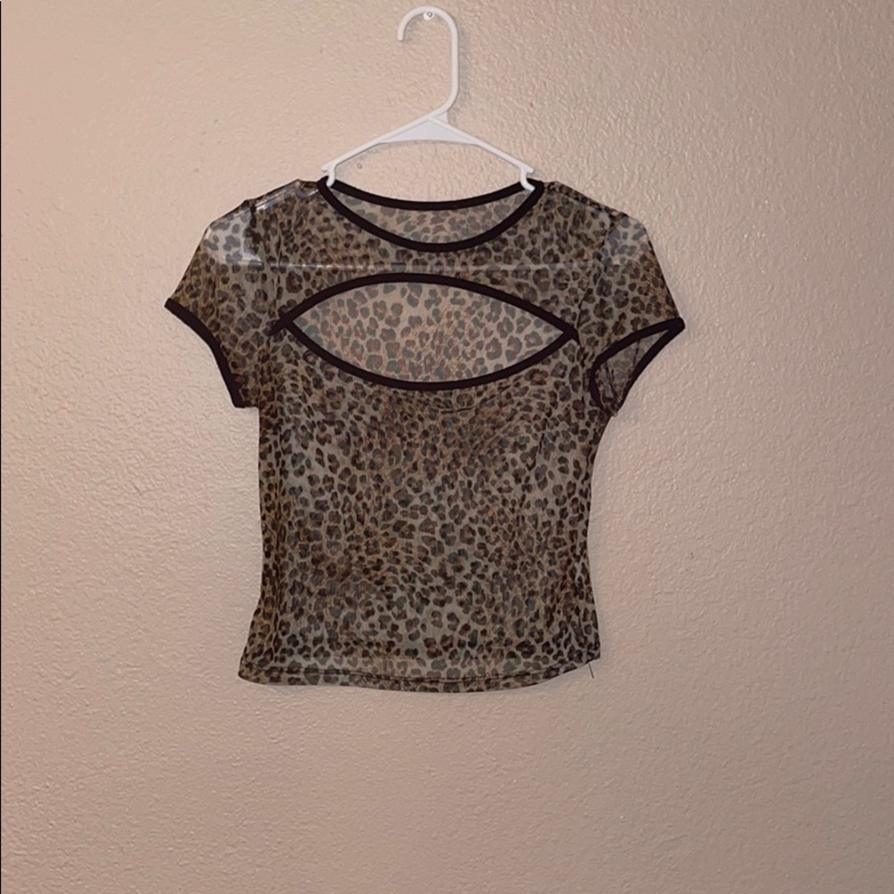 Leopard Sheer Crop Top